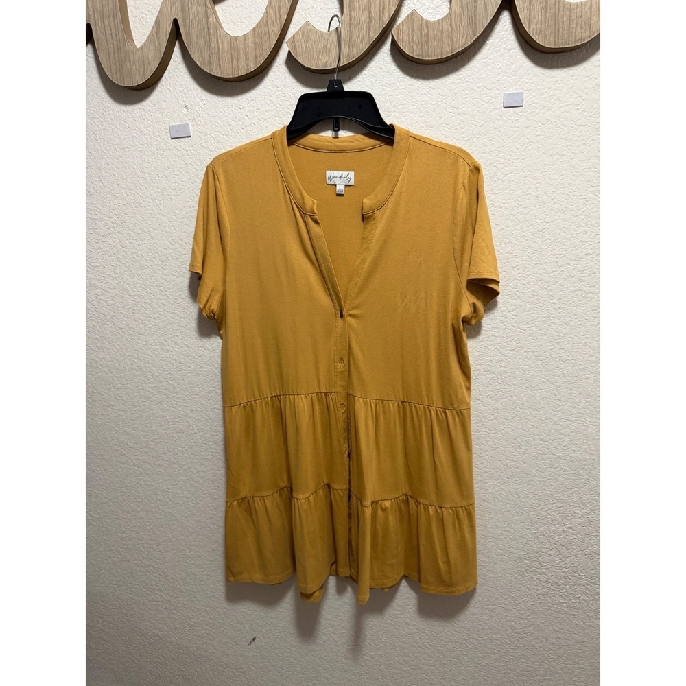 Wonderly Burnt Orange/yellow Blouse Size L